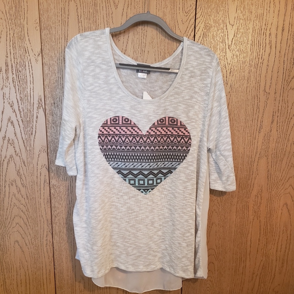 Dots heart sweater size 2x